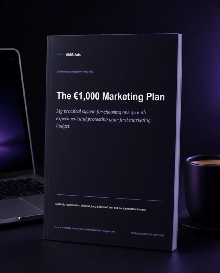 The €1,000 Marketing Plan – free PDF workbook by Madalina Gherman