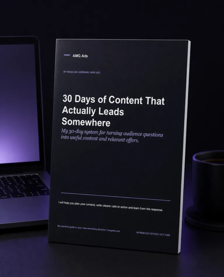 30 Days of Content That Actually Leads Somewhere – free PDF workbook by Madalina Gherman