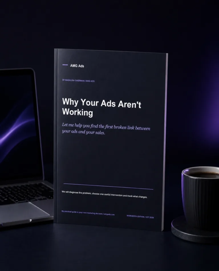 Why Your Ads Aren’t Working – free PDF workbook by Madalina Gherman